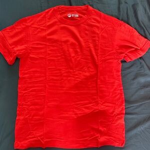 Outlier Men's Ultrafine Merino T-Shirt Size M Papaya Fire Color